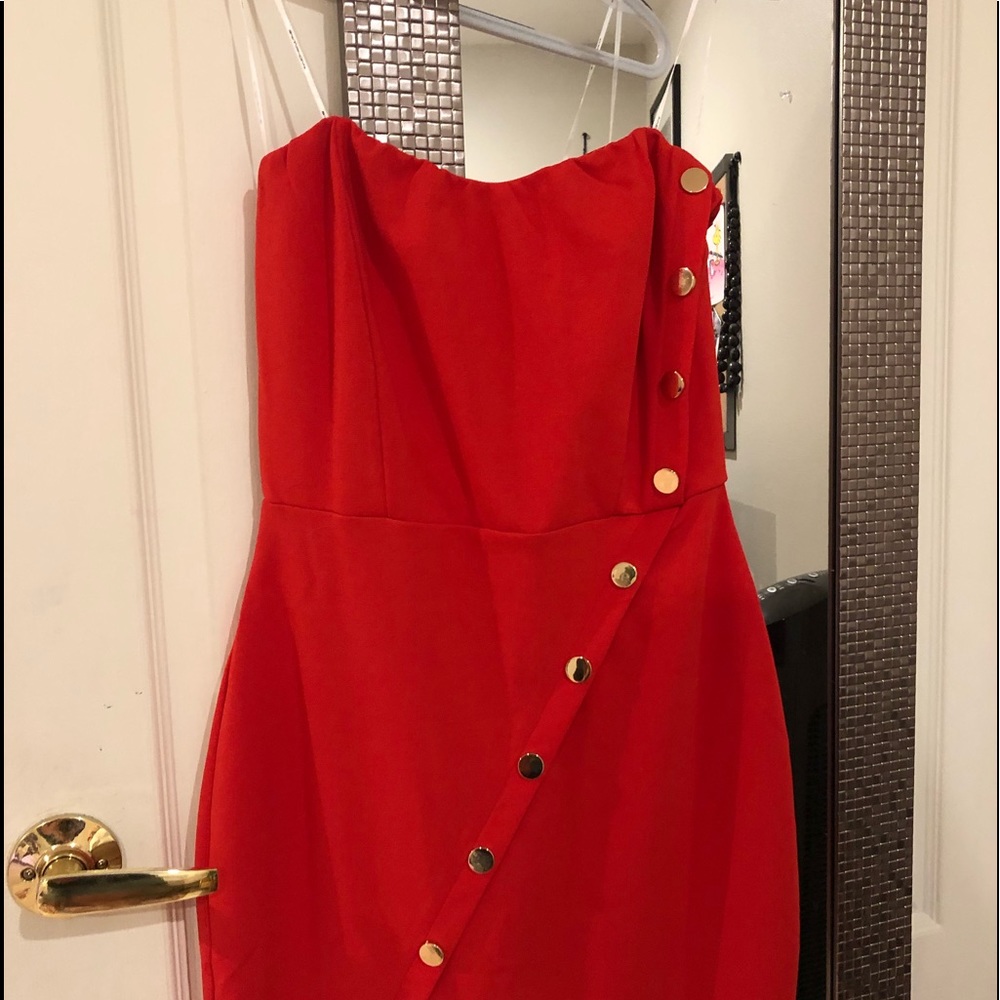 Red mini dress